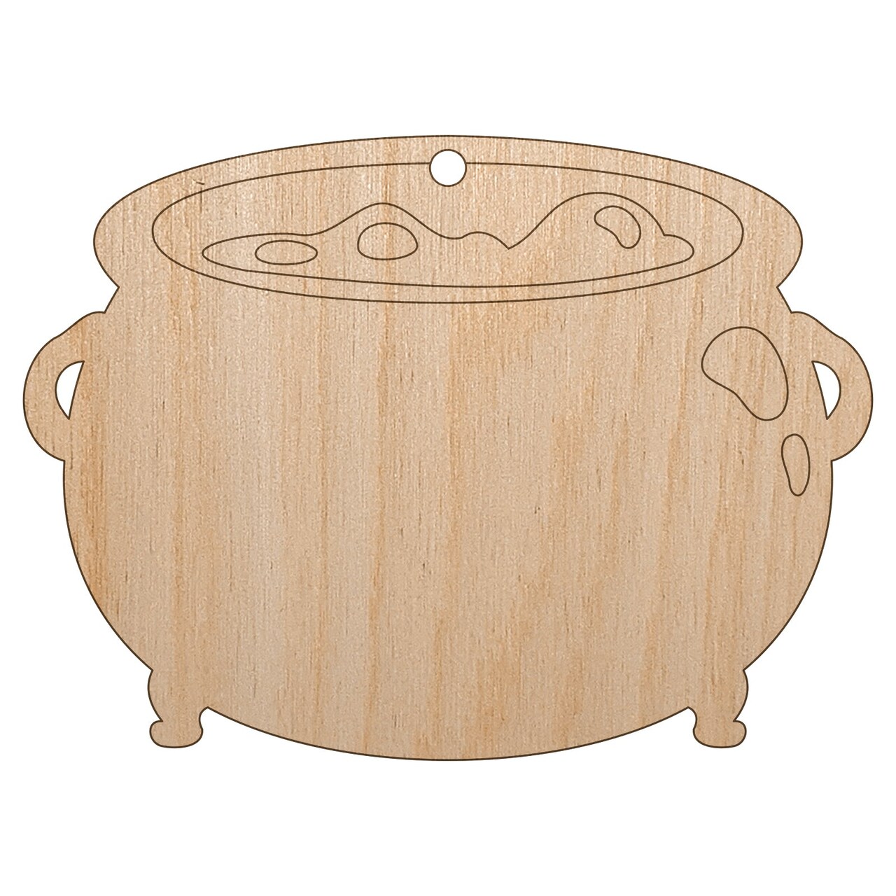 Witch's Bubbling Cauldron Pot Halloween Unfinished Craft Wood Holiday Christmas Tree DIY Pre-Drilled Ornament